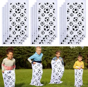 Cindeer 12 Pcs Potato Sack Race Bags Sports Themed Potato Race Jumping Bags 40 x 20 Inches Sack Race Bags for Adults Kids Family Party Games and Activities Party Supplies(Soccer)