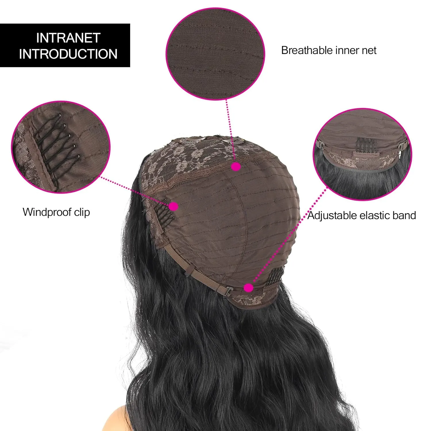 CINHOO Body Wave V Part Curly Wig for Black Women Synthetic Long Wavy Glueless Soft As Human U V Part Wigs Upgrade For Black Women 24 inch Black No Leave Out Clip in Half Wigs(1B#)