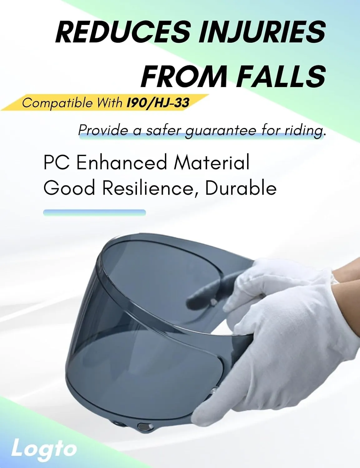 Compatible With HJC i90 Helmet Visor Replacement HJ 33 Shield Tinted Visor Helmet Accessories (Rainbow)