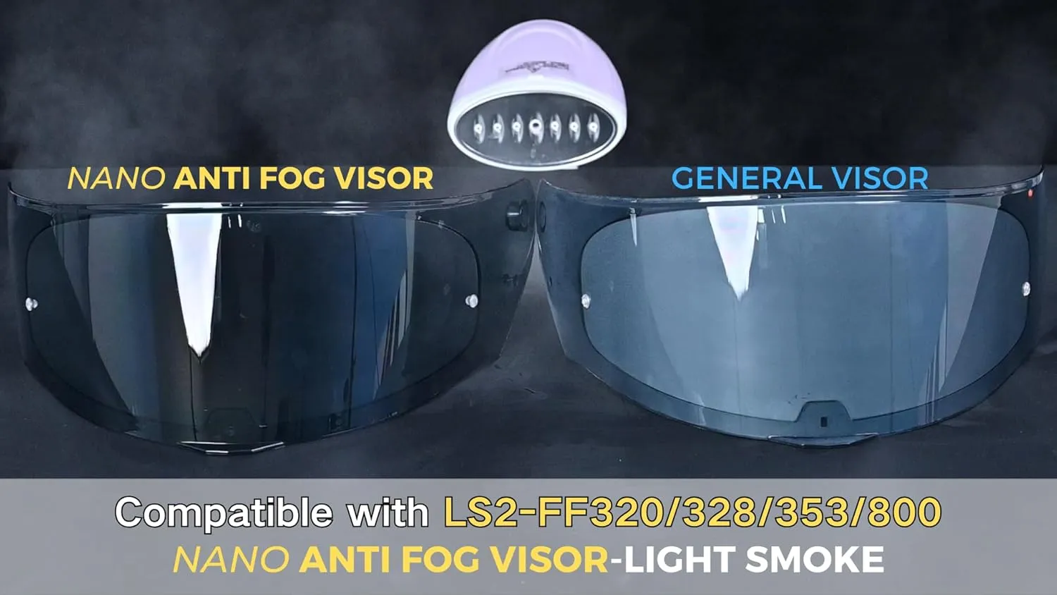 Compatible with LS2 FF353/320/328/800 Helmets Visor Tint Replacement Motorcycle Helmet Face Shield (Anti Fog Visor-Light Smoke)