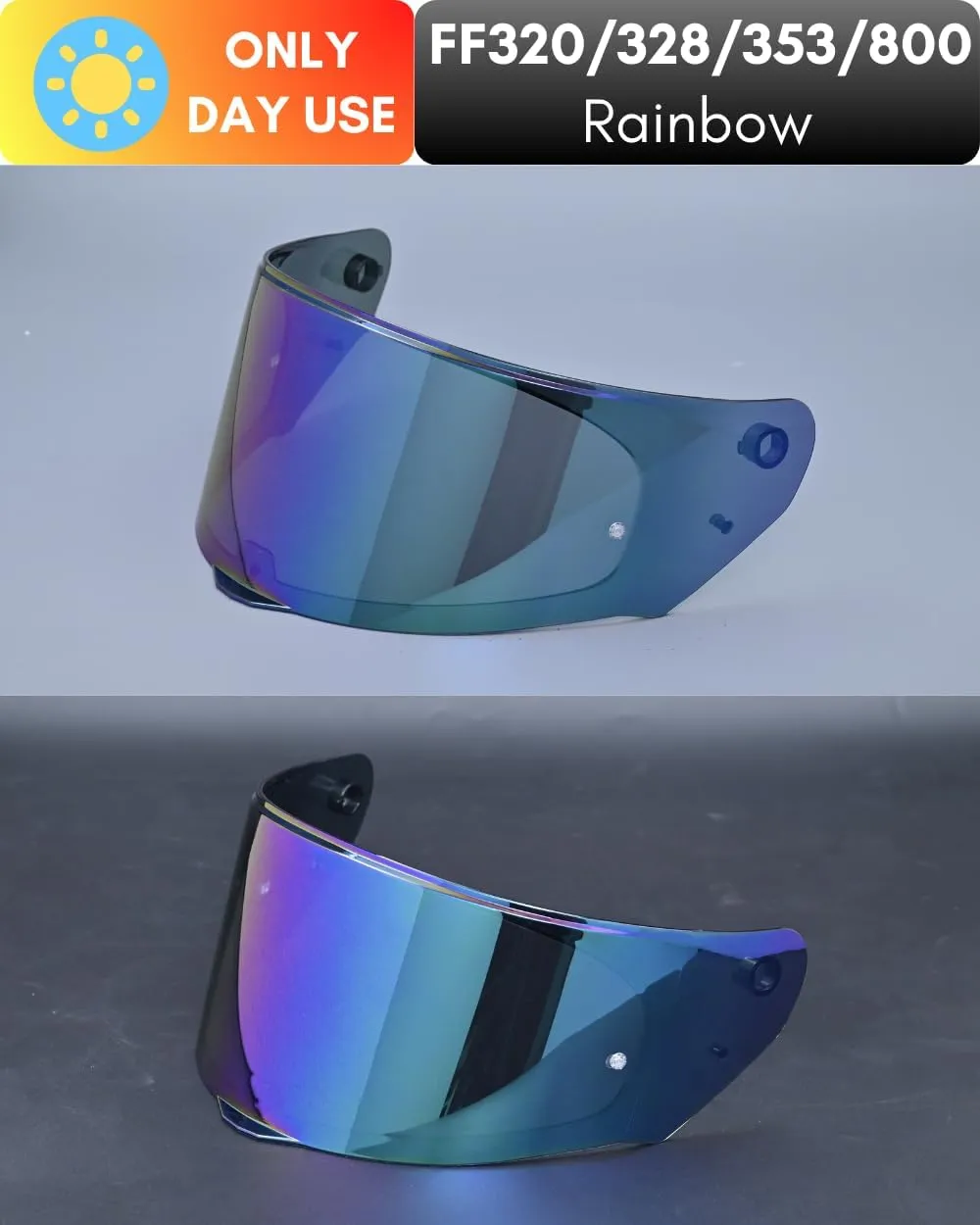 Compatible with LS2 FF353/320/328/800 Helmets Visor Tint Replacement Motorcycle Helmet Face Shield (Rainbow)