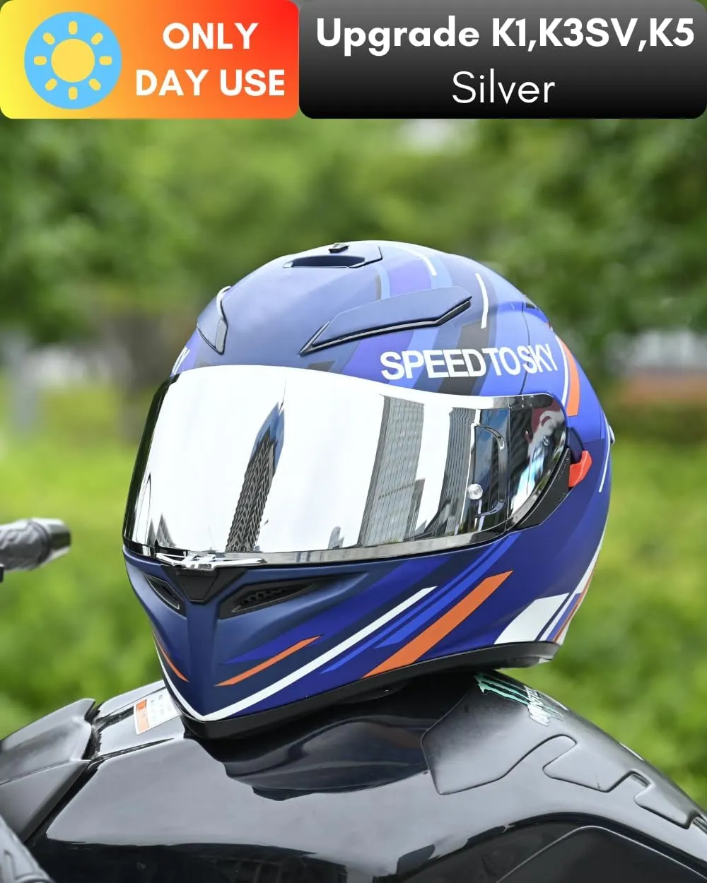 Compatible With Upgrade Agv K1 Visor Replacement K3SV K5 Face Upgrade Shield Tinted Visor Helmet Accessories (Silver)