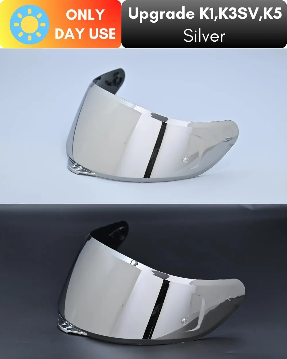 Compatible With Upgrade Agv K1 Visor Replacement K3SV K5 Face Upgrade Shield Tinted Visor Helmet Accessories (Silver)