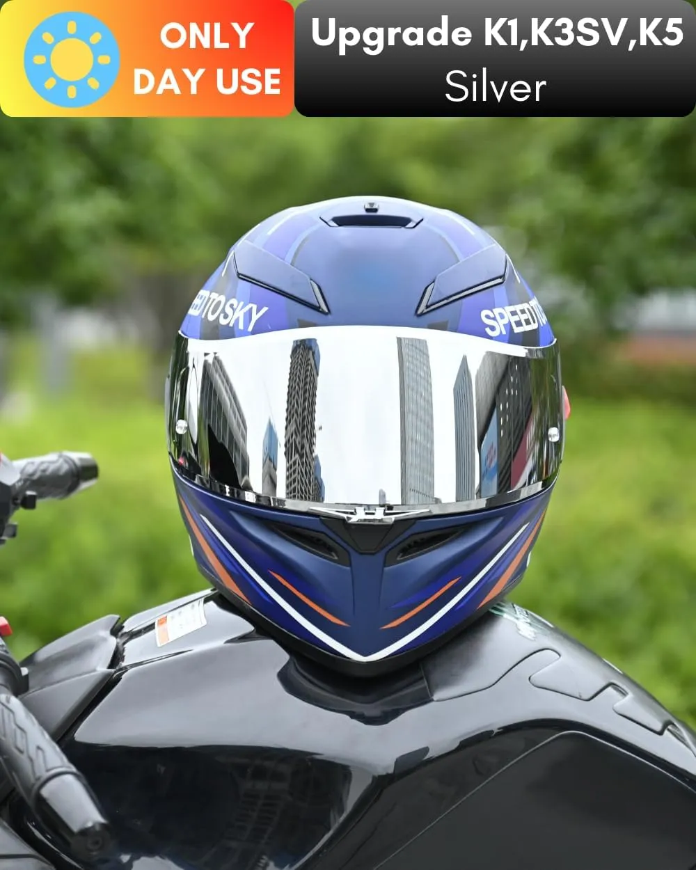 Compatible With Upgrade Agv K1 Visor Replacement K3SV K5 Face Upgrade Shield Tinted Visor Helmet Accessories (Silver)