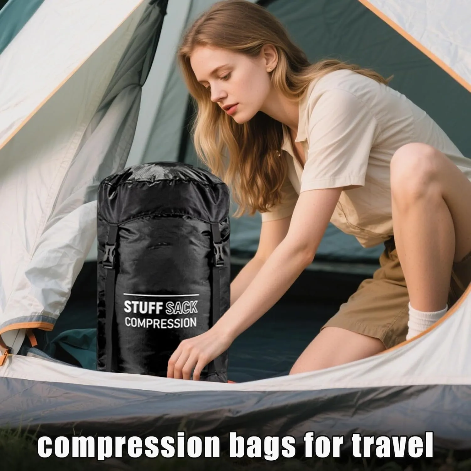 Compression Sack for Sleeping Bag - Quick-Dry Sleeping Bag Storage Sack | Lightweight Multifunctional Outdoor Gear Reusable Hiking Supplies for Adventures Travel Hiking Camping