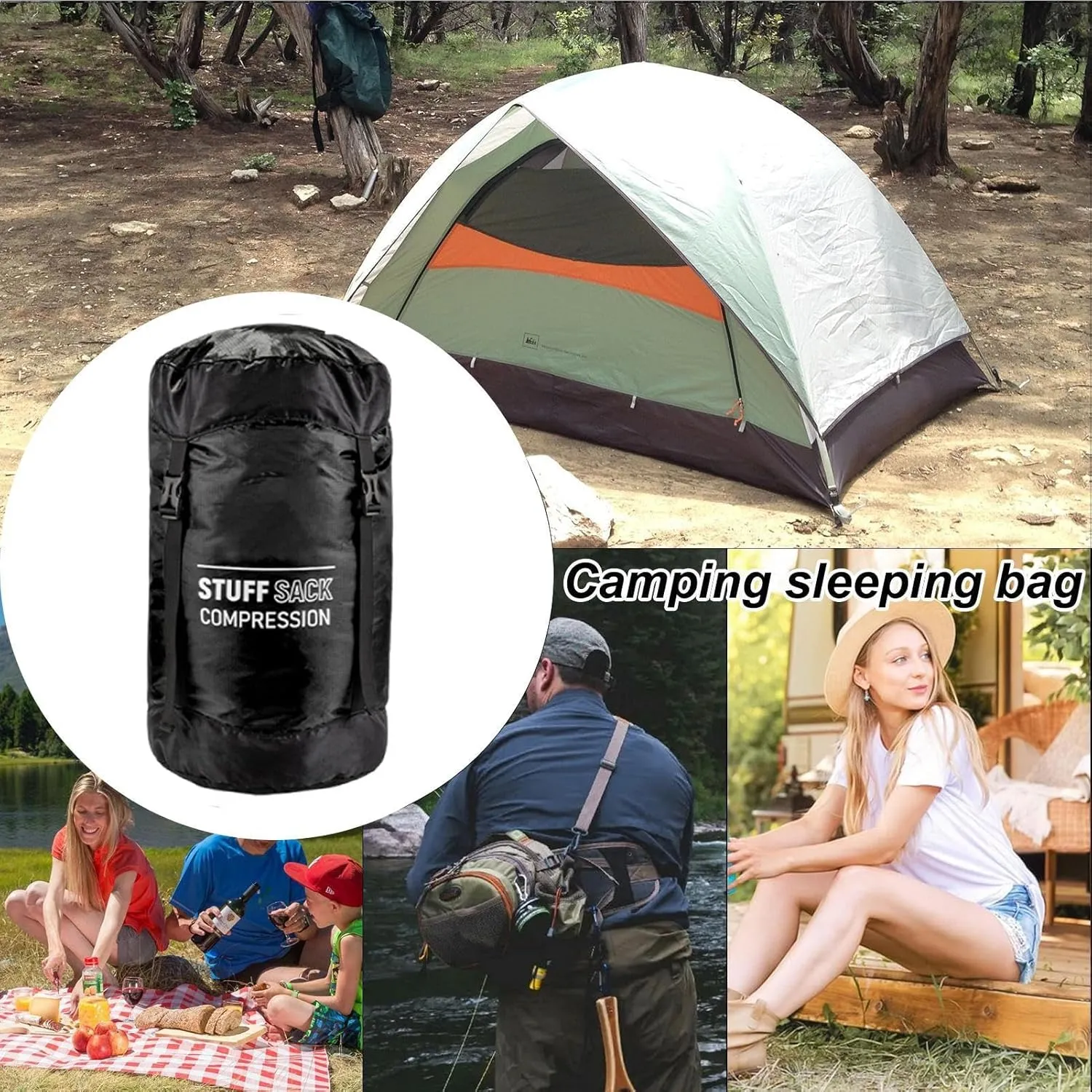 Compression Sack for Sleeping Bag - Quick-Dry Sleeping Bag Storage Sack | Lightweight Multifunctional Outdoor Gear Reusable Hiking Supplies for Adventures Travel Hiking Camping