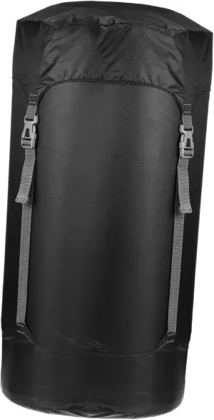Compression Sack for Sleeping Bags Drawstring Stuff Sack with Adjustable Buckle Durable Polyester Space Saving for Camping and Hiking Supplies Black