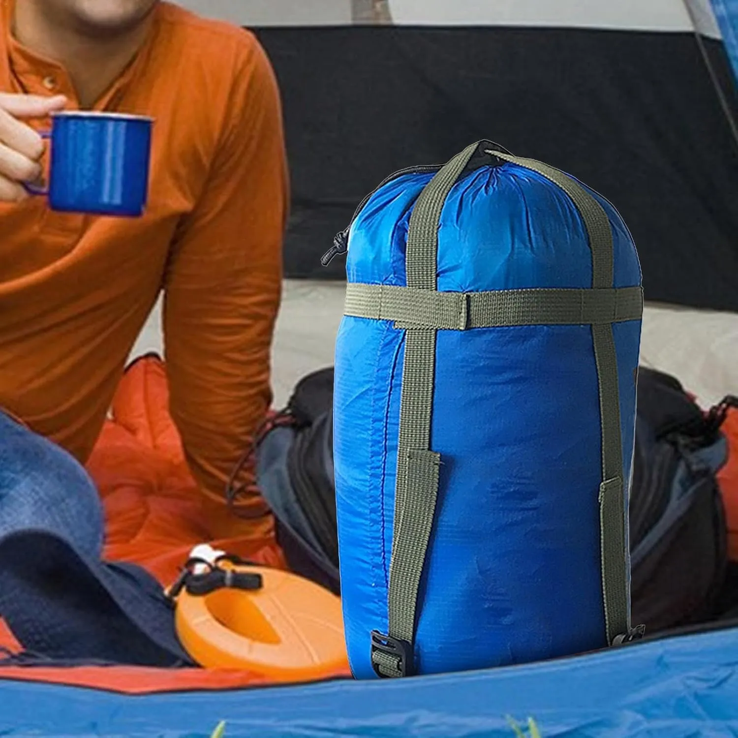 Compression Sack - Lightweight Backpacking Organizer, Oxford Fabric Sleeping Bag | Ergonomic Backpacking Sacks, Nylon Storage Bag for Travel, Camping, Backpacking Outdoor li