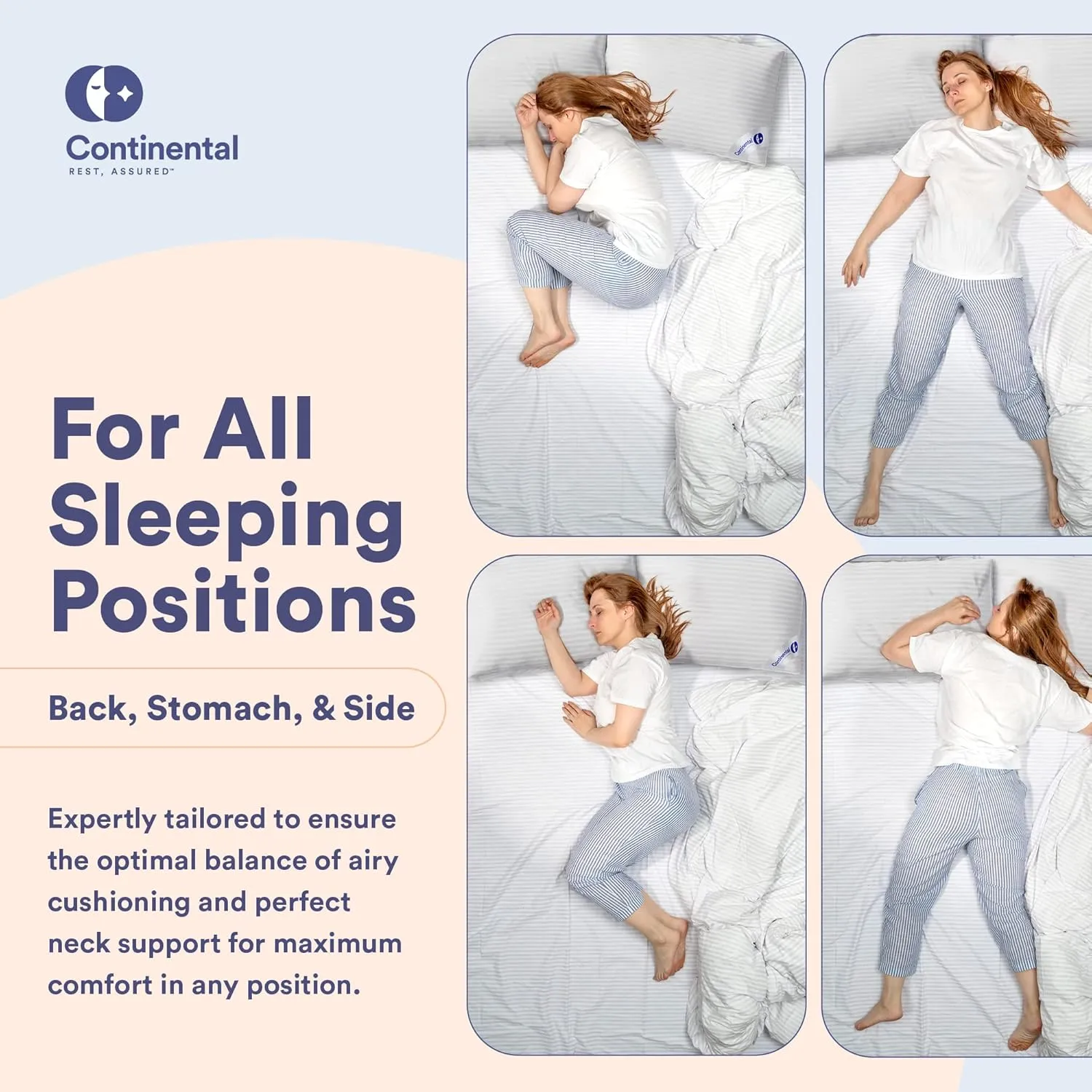 Continental Bedding 100% Hungarian White Goose Down Pillow 700 Fill Power, King (Pack of 2), Firm Classic 2 Count