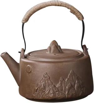Cooking Tea Stove Firewood Burning Beam Pot Retro Fire Carbon Teapot Outdoor Camping (White Patch Five)