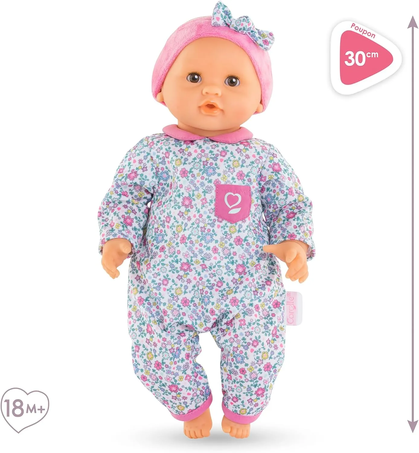 Corolle Bébé Calin Capucine Baby Doll - 12" Soft-Body with Sleeping Eyes That Open and Close, Vanilla-Scented - Mon Premier Poupon Collection for Kids Ages 18 Months and up