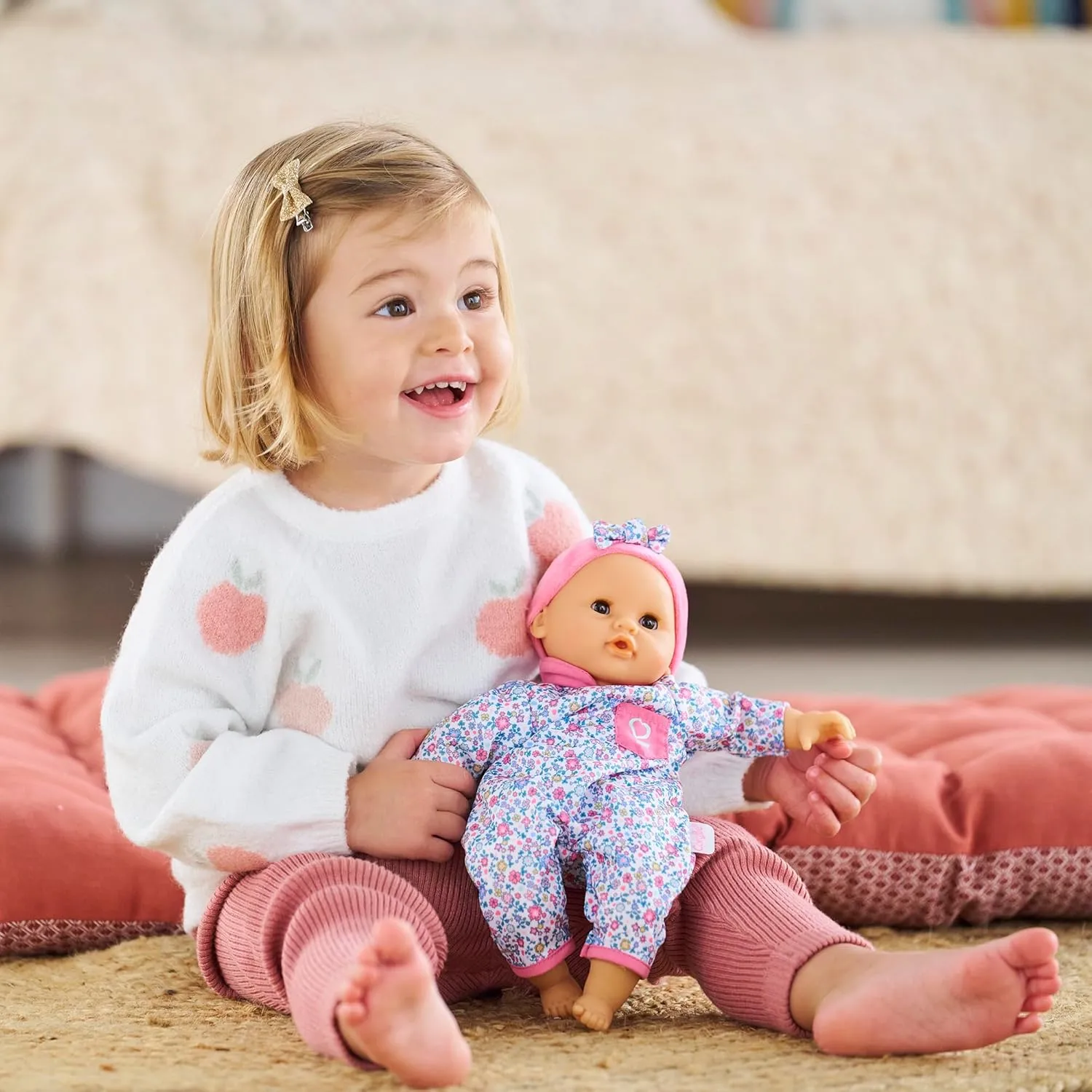 Corolle Bébé Calin Capucine Baby Doll - 12" Soft-Body with Sleeping Eyes That Open and Close, Vanilla-Scented - Mon Premier Poupon Collection for Kids Ages 18 Months and up
