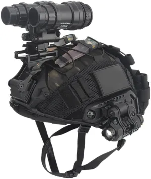 CS Outdoor Paintball Game Fast Camouflage Tactical Helmet Binocular Night Vision Device Model Torch Set Military Fan Equipment (Color : BK)