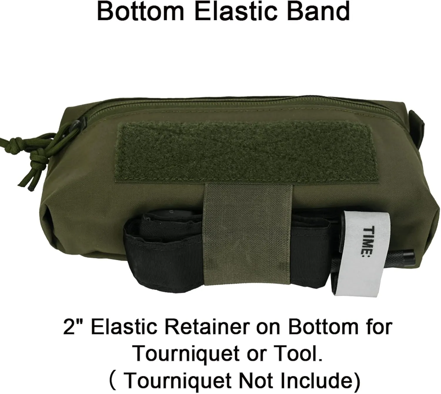Dangler Pouch Mini Drop Pouch SACK Pouch Abdominal Fanny Pack with Hook and Loop YKK Zipper Tourniquet Holder for Vest Chest Rig (Ranger Green)