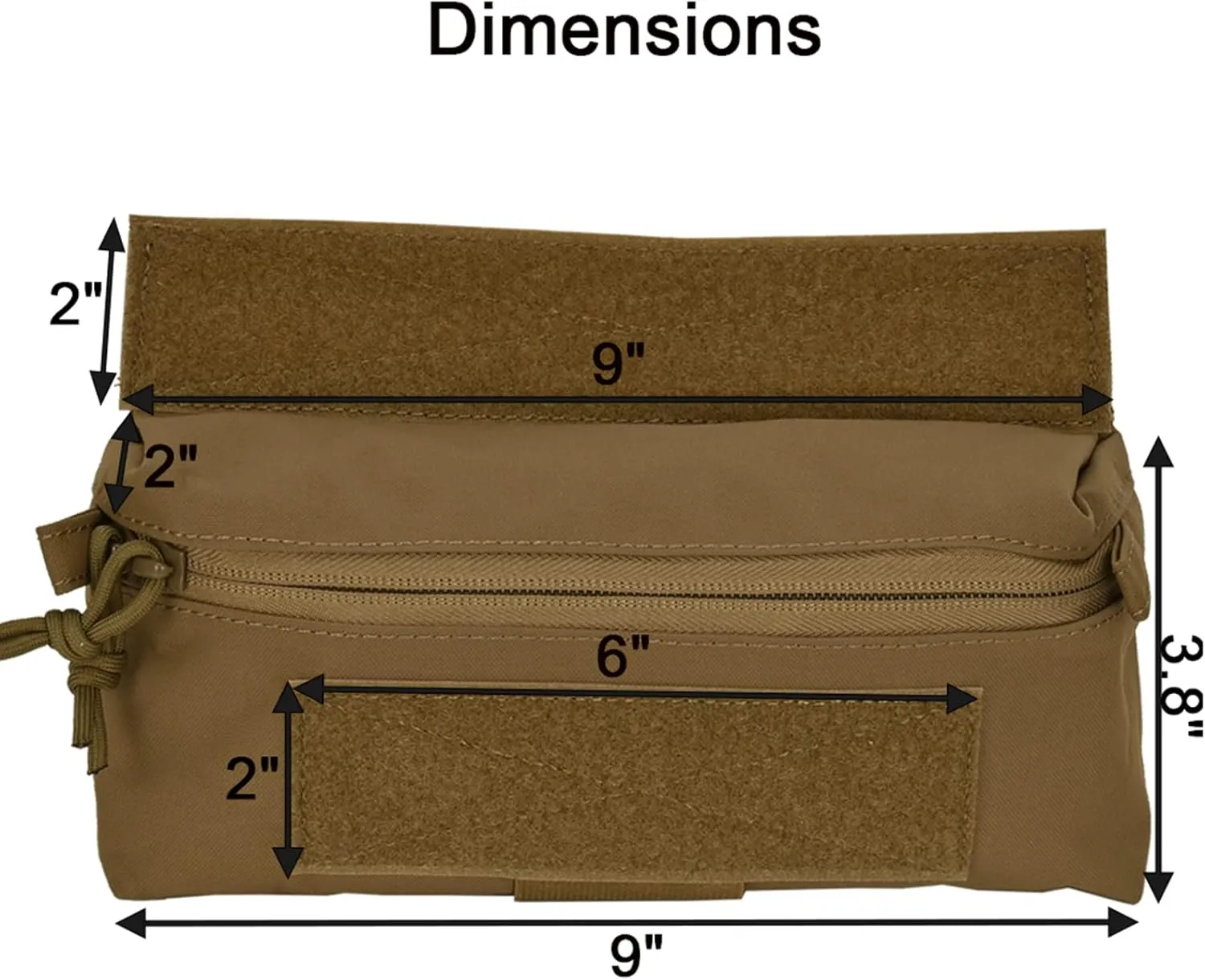 Dangler Pouch Mini Drop Pouch SACK Pouch Abdominal Fanny Pack with Hook and Loop YKK Zipper Tourniquet Holder for Vest Chest Rig(Coyote Brown)