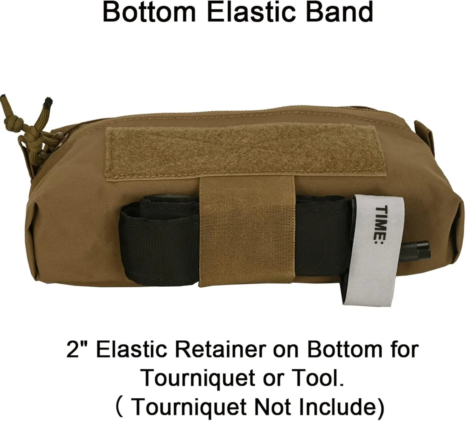 Dangler Pouch Mini Drop Pouch SACK Pouch Abdominal Fanny Pack with Hook and Loop YKK Zipper Tourniquet Holder for Vest Chest Rig(Coyote Brown)