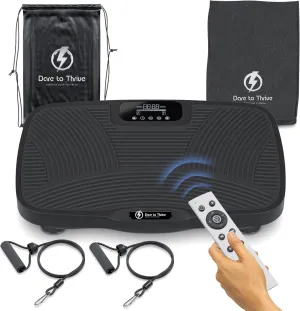 DareToThrive Portable Vibration Plate Exercise Machine - Full Body Vibration Plate Lymphatic Drainage with Resistant Cables - Shake Plate Platform, 240kg Cap Standing Vibration Plates for Weight Loss