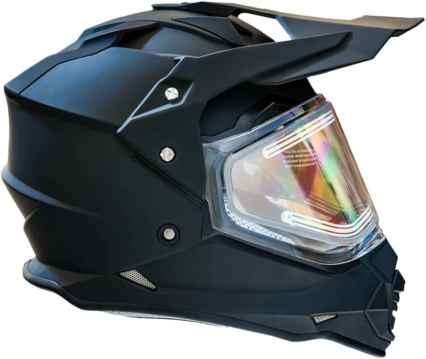 Daytona Helmets Fahrenheit Snowmobile Helmet - Dual Sport Helmet with Dual Visor - Adventure Motorcycle Helmet for Off Roading, Dirt Bike and ATV