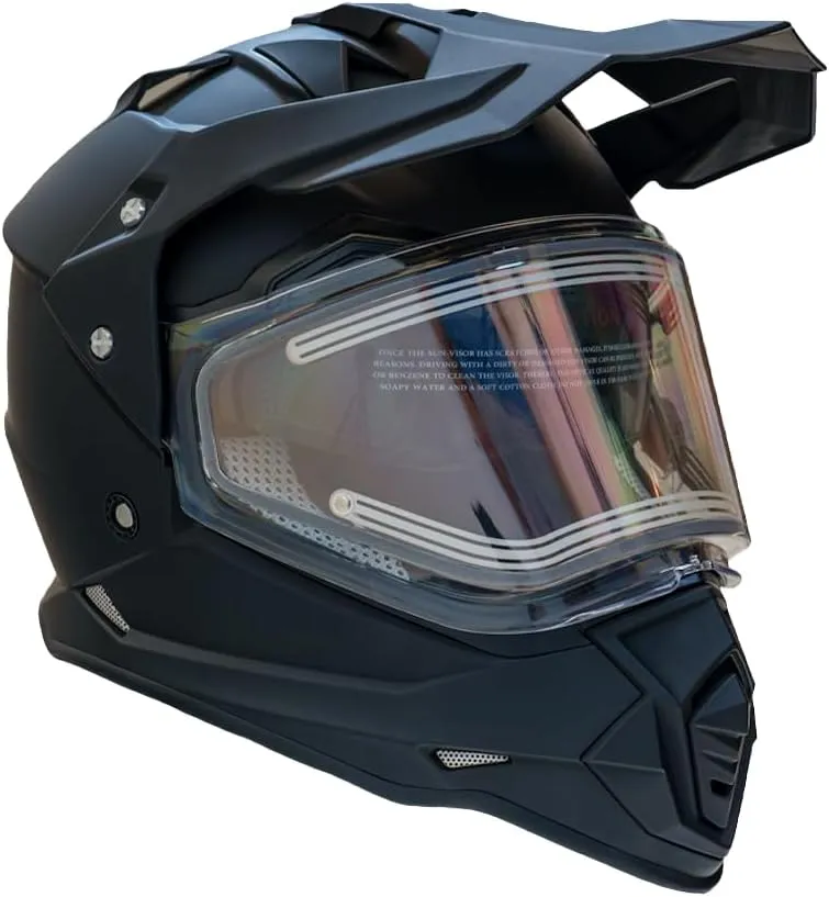 Daytona Helmets Fahrenheit Snowmobile Helmet - Dual Sport Helmet with Dual Visor - Adventure Motorcycle Helmet for Off Roading, Dirt Bike and ATV
