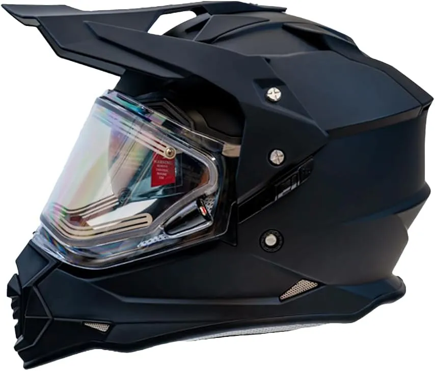Daytona Helmets Fahrenheit Snowmobile Helmet - Dual Sport Helmet with Dual Visor - Adventure Motorcycle Helmet for Off Roading, Dirt Bike and ATV