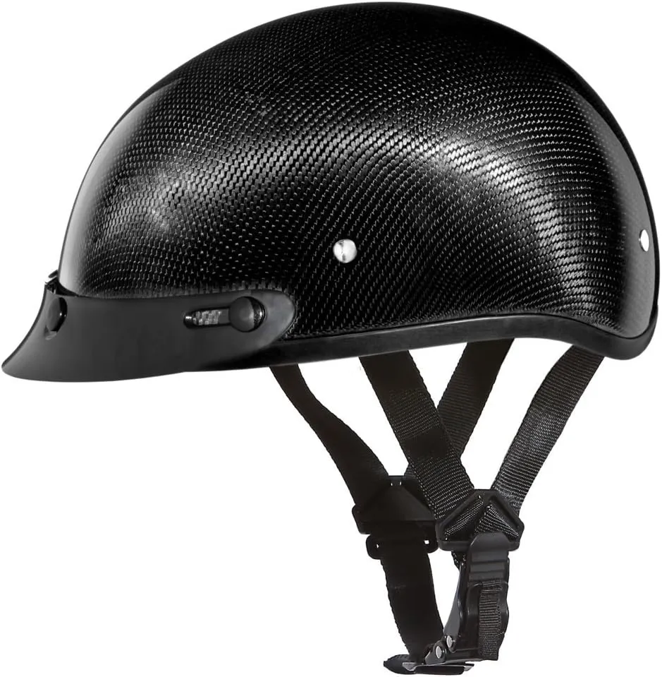Daytona Helmets Half Skull Cap Motorcycle Helmet DOT Approved [Carbon Fiber] - Sleek Design, Lightweight & Durable, Comfortable Fit, Premium Quality, Meets Safety Standards for a Secure Ride