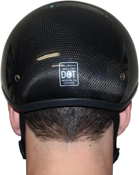 Daytona Helmets Half Skull Cap Motorcycle Helmet DOT Approved [Carbon Fiber] - Sleek Design, Lightweight & Durable, Comfortable Fit, Premium Quality, Meets Safety Standards for a Secure Ride