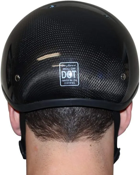 Daytona Helmets Half Skull Cap Motorcycle Helmet DOT Approved [Carbon Fiber] - Sleek Design, Lightweight & Durable, Comfortable Fit, Premium Quality, Meets Safety Standards for a Secure Ride