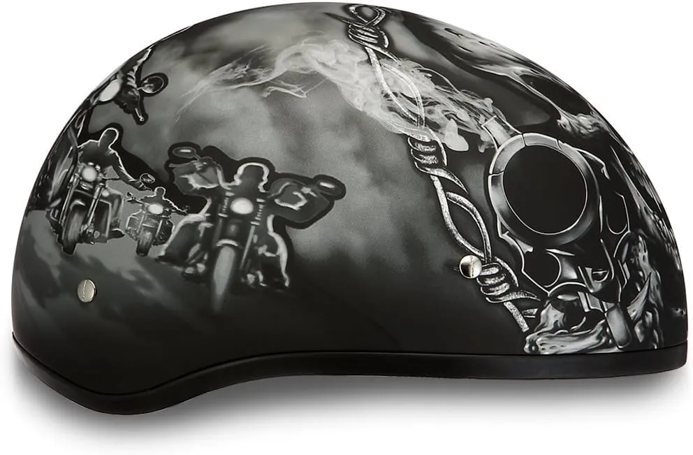 Daytona Helmets Half Skull Cap Motorcycle Helmet – DOT Approved [Graphics]…