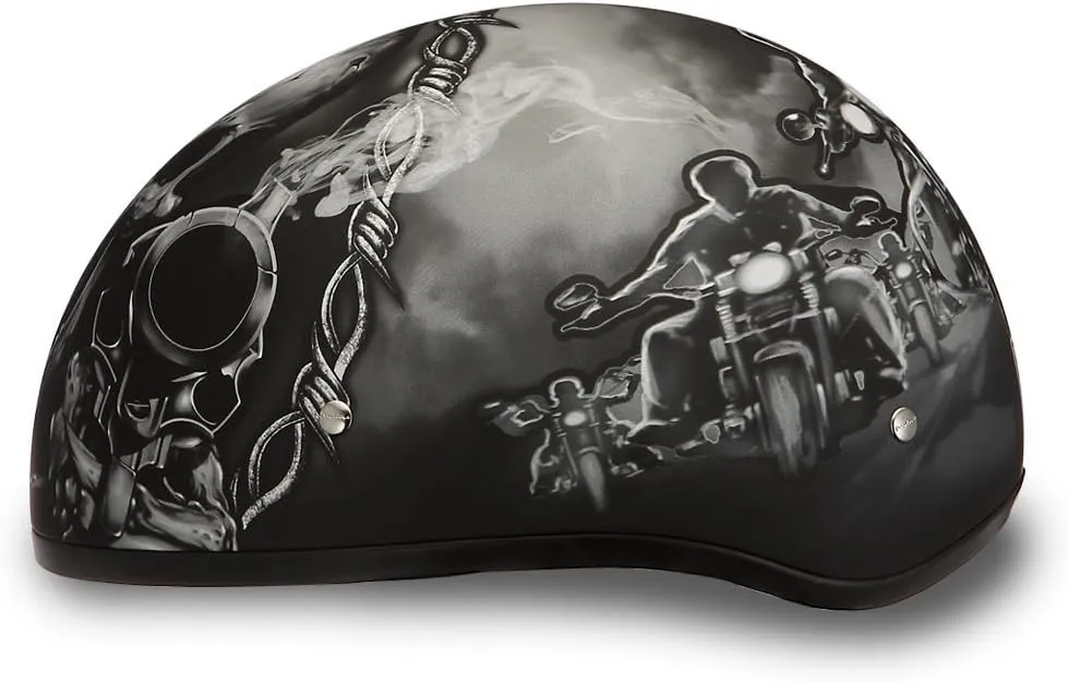 Daytona Helmets Half Skull Cap Motorcycle Helmet – DOT Approved [Graphics]…