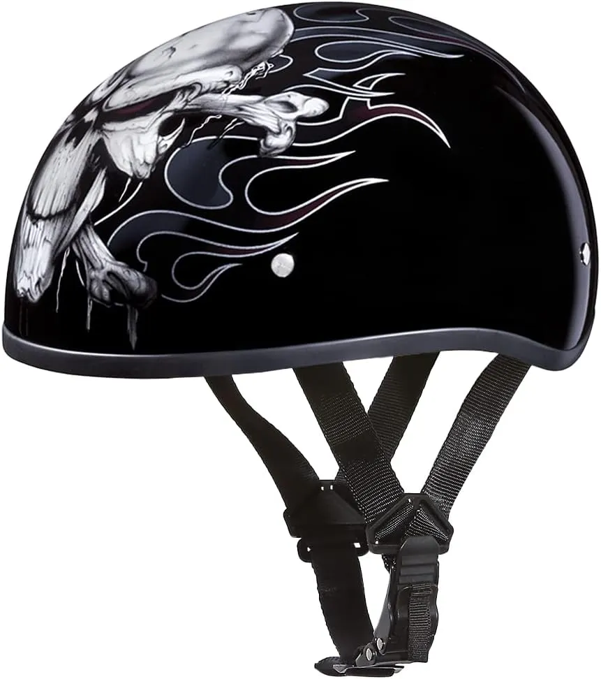 Daytona Helmets Half Skull Cap Motorcycle Helmet – DOT Approved [Graphics]…
