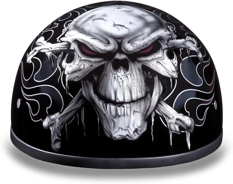 Daytona Helmets Half Skull Cap Motorcycle Helmet – DOT Approved [Graphics]…