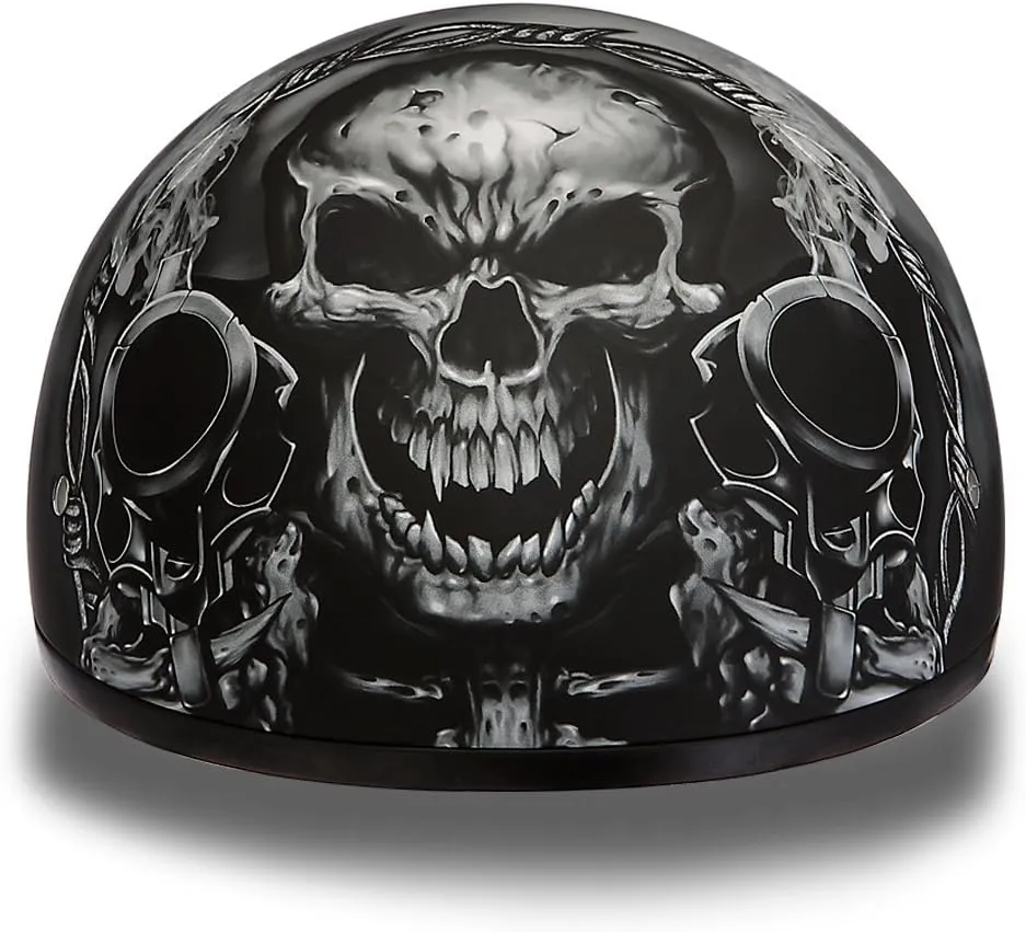 Daytona Helmets Half Skull Cap Motorcycle Helmet – DOT Approved [Graphics]…