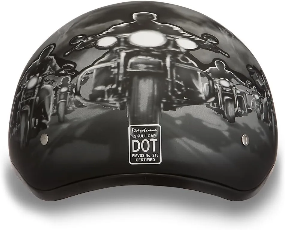 Daytona Helmets Half Skull Cap Motorcycle Helmet – DOT Approved [Graphics]…