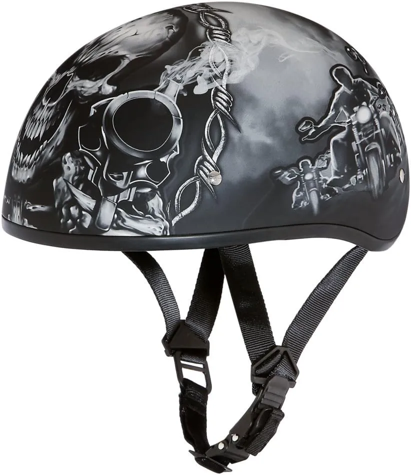Daytona Helmets Half Skull Cap Motorcycle Helmet – DOT Approved [Graphics]…