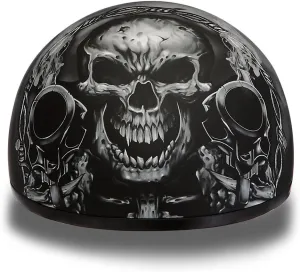 Daytona Helmets Half Skull Cap Motorcycle Helmet – DOT Approved [Graphics]…