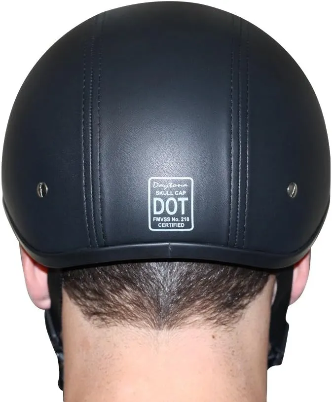 Daytona Helmets Half Skull Cap Motorcycle Helmet DOT Approved [Leather]