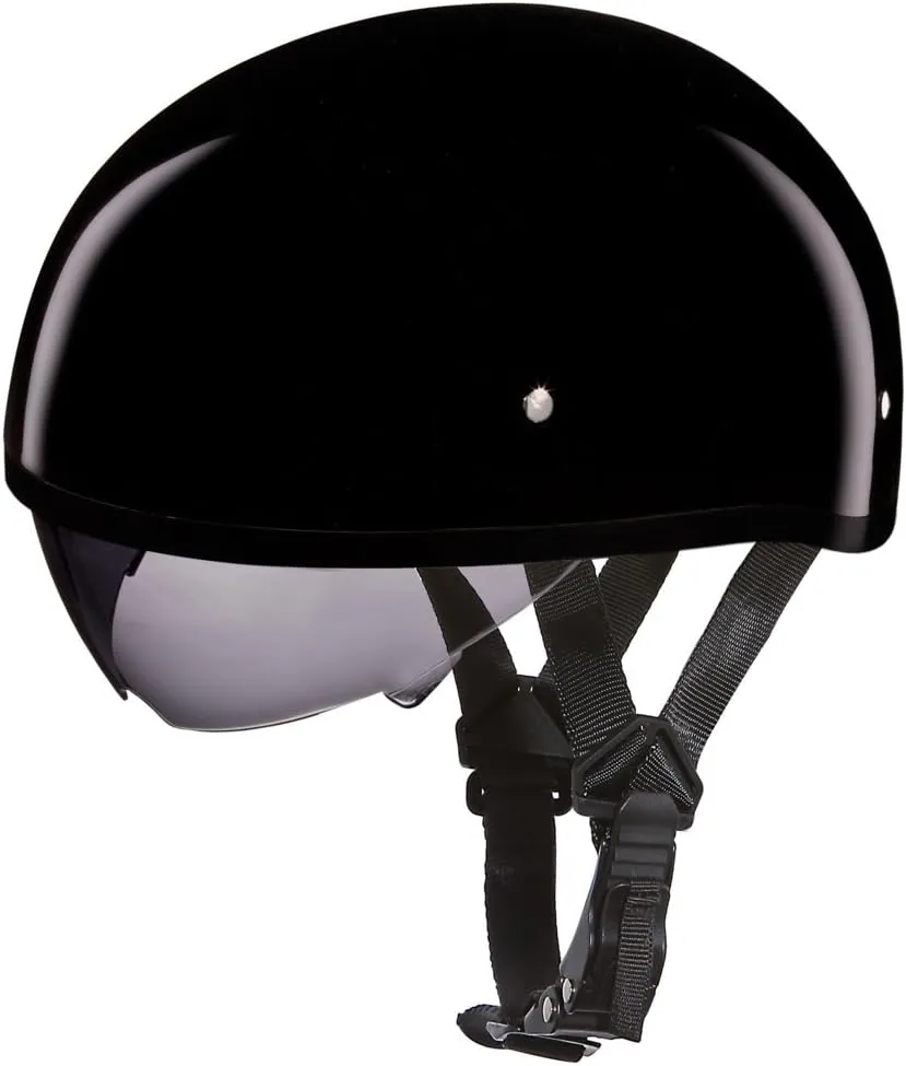 Daytona Helmets Half Skull Cap Motorcycle Helmet with Built-in Inner Shield, DOT Approved, Lightweight, Comfortable, and Durable Protection for Riders, Sleek Design, Fits and Styles