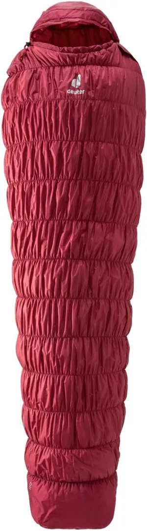 deuter Exosphere -6° Synthetic Fibre Sleeping Bag, Cranberry-Fire