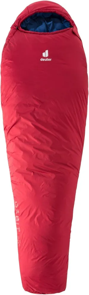 deuter Unisex - Adult Orbit -5° Synthetic Fibre Sleeping Bag, Cranberry Steel, Regular