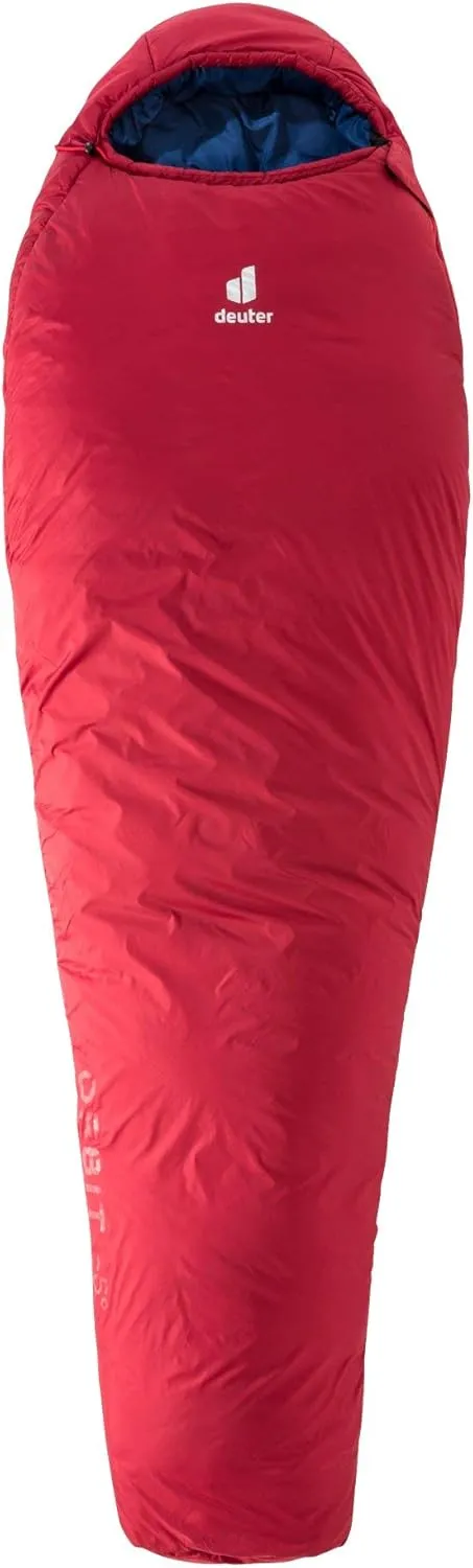 deuter Unisex - Adults Orbit - 5°L Synthetic Fiber Sleeping Bag, Cranberry Steel, Large