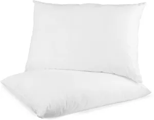 Digital Decor Set of 2 Premium Gold Hotel Pillows for Sleeping- Made in USA - Hypoallergenic Standard Size Pillows with Down Alternative Fiber Fill for Side & Back Sleepers - Plus 2 Free Pillowcases