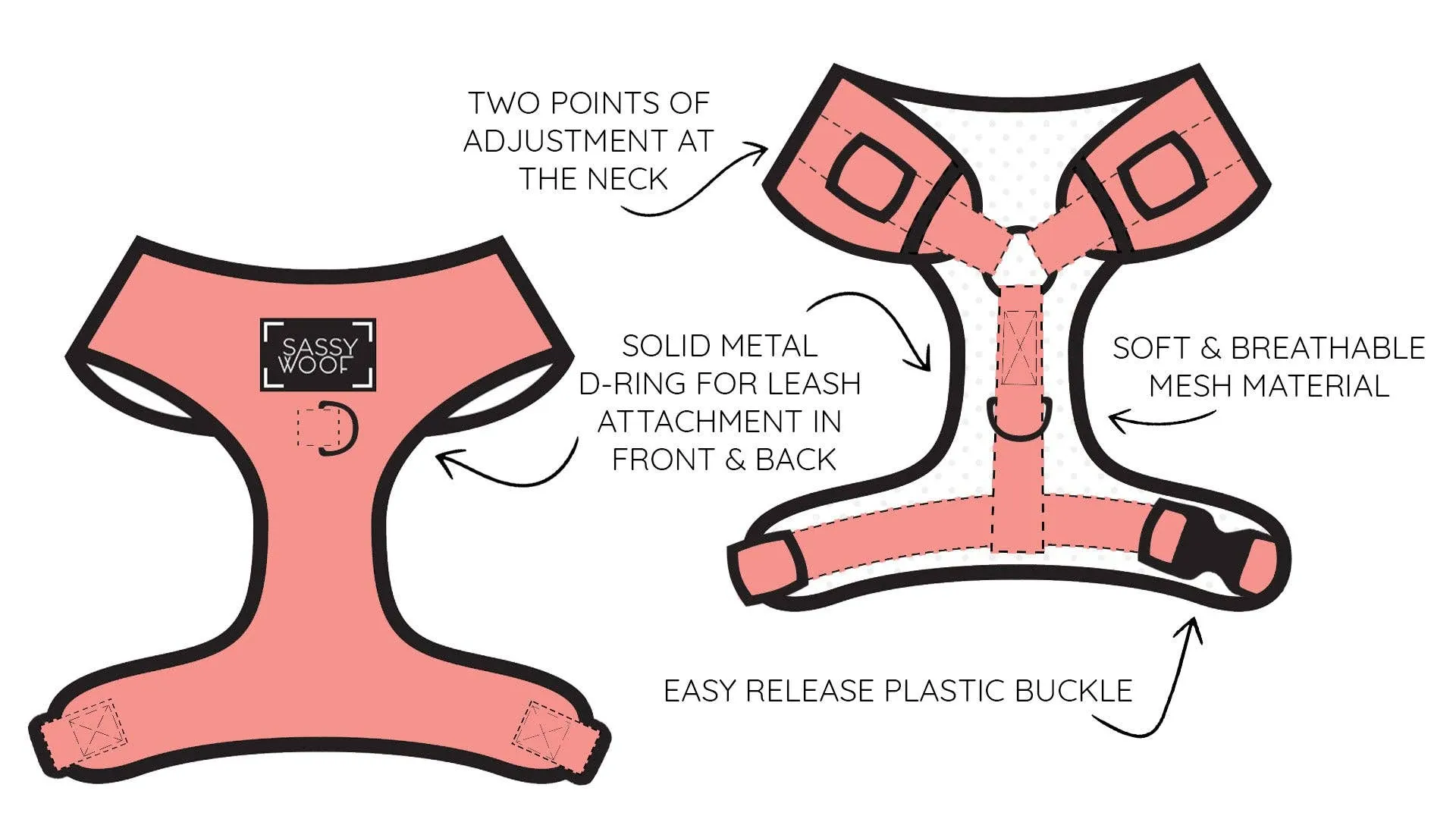 Dog Adjustable Harness - Pawberry