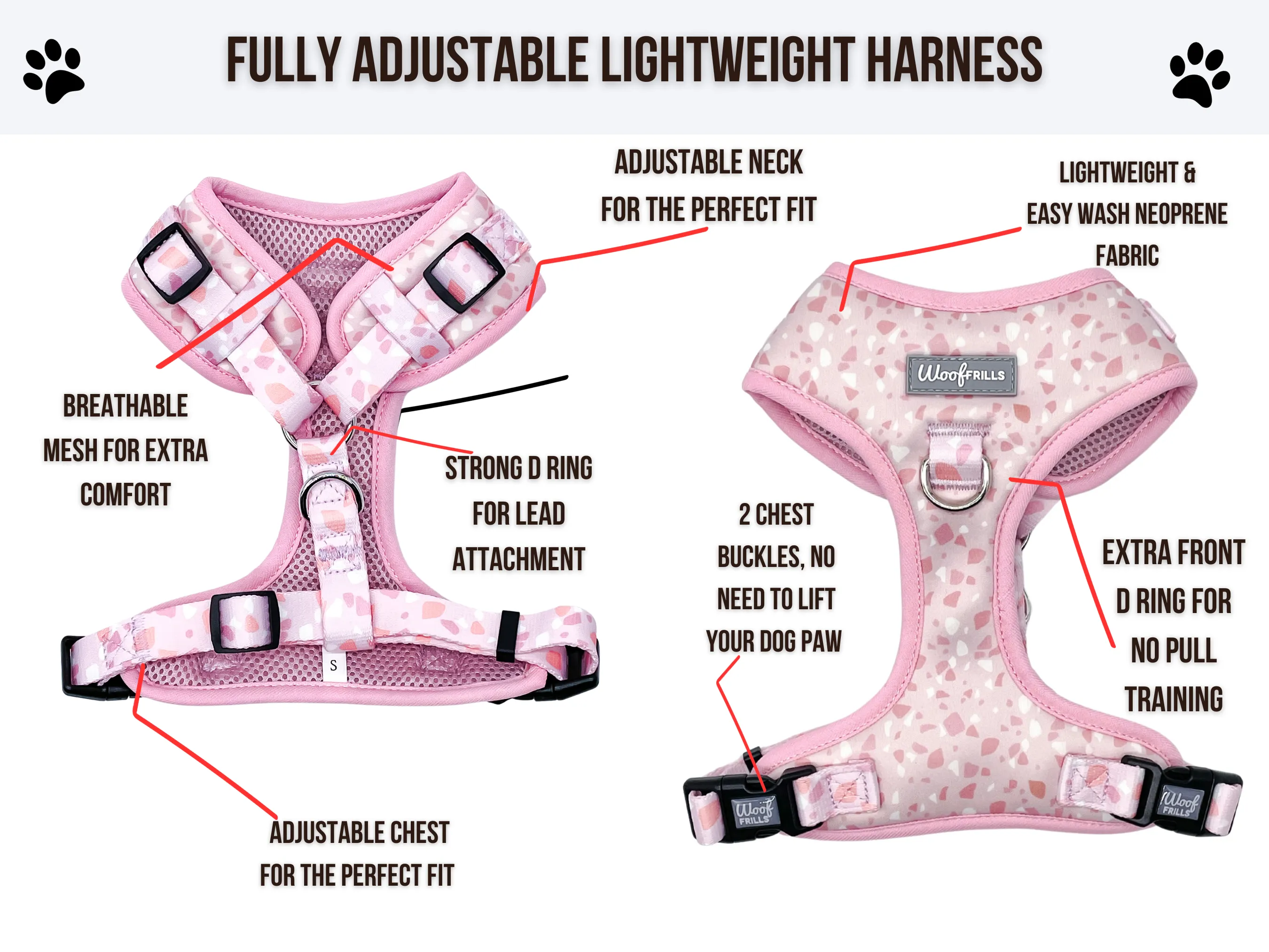Dog harness, Dog collar and lead set | BUNDLE OF YOUR CHOICE | Blushing with Love