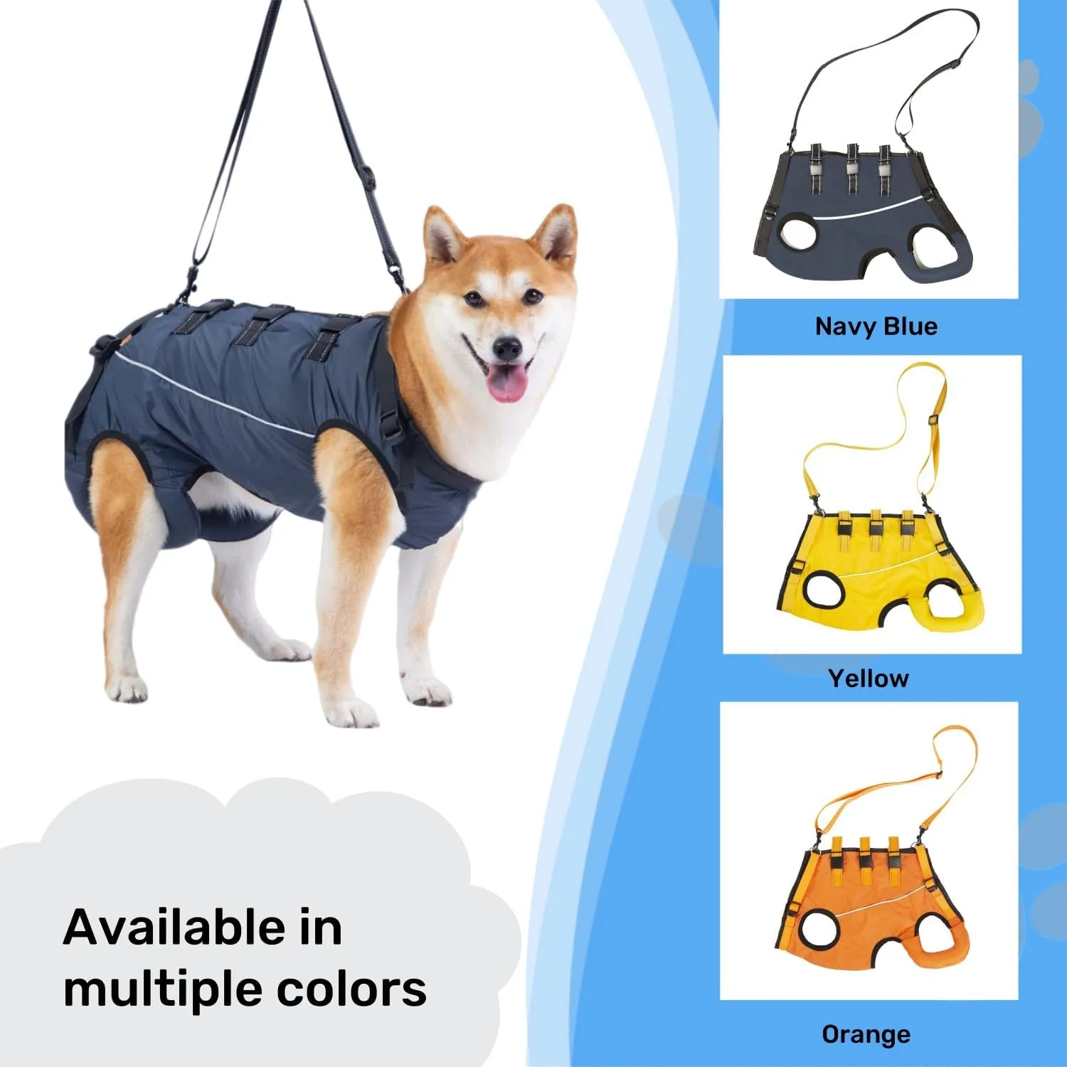 Dog Lift Harness,Dog Assistance Strap,Pet Support & Rehabilitation Sling Lift,Adjustable Padded Breathable Straps for Senior,Joint Injuries,Disabled Dogs Yellow M