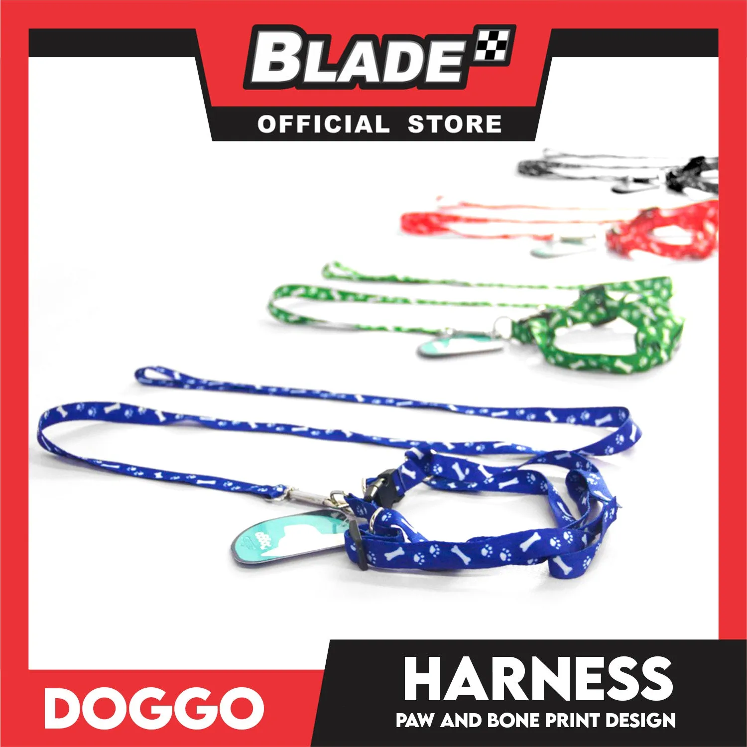 Doggo Harness Leash With Design Small Size (Green) Harness Leash for Your Puppy