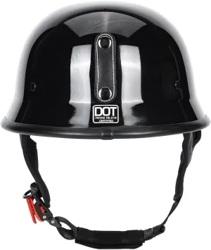 DOT Certified German Style Motorcycle Half Helmet, Vintage ABS Lightweight Helmet for Adults, Retro Half Face Helmet for Cruiser Scooter Chopper