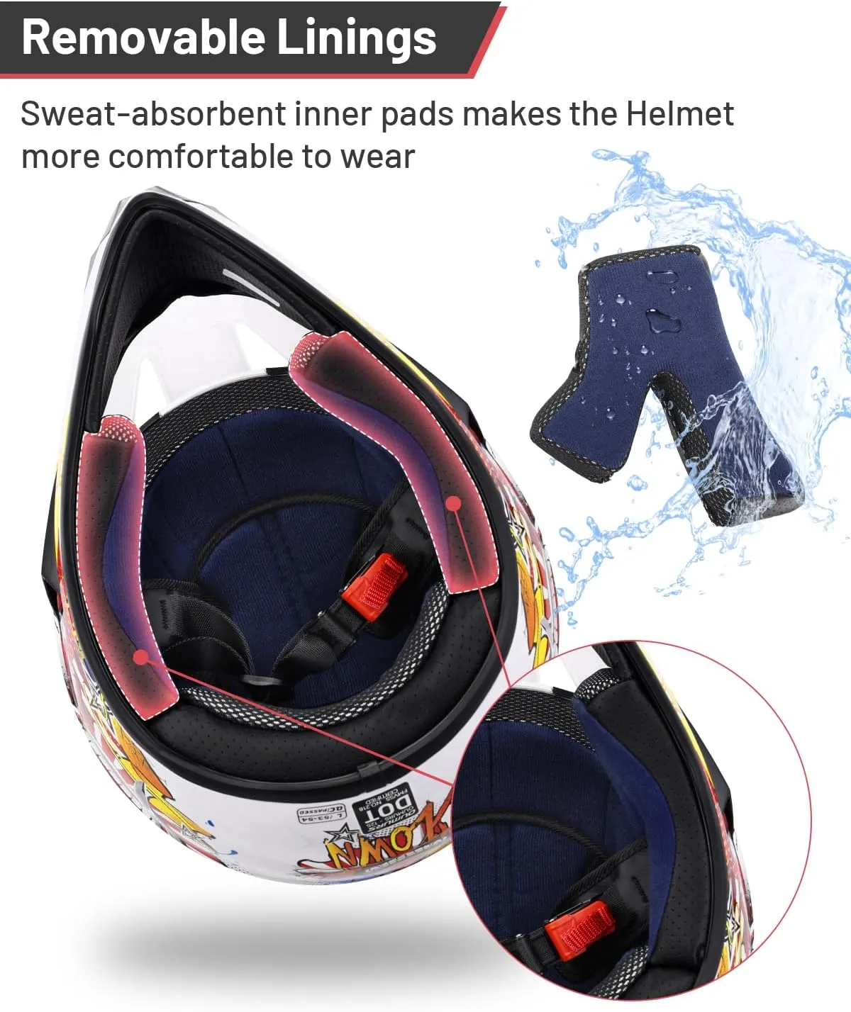 DOT Youth Dirt Bike Helmet with Goggles & Gloves for 5-14 Years Old, Kid ATV Helmets for Youth Boys Girls, Four Wheeler Helmet Kids, Motocross BMX MX UTV Offroad Street Go Kart Dirt Bike Joker