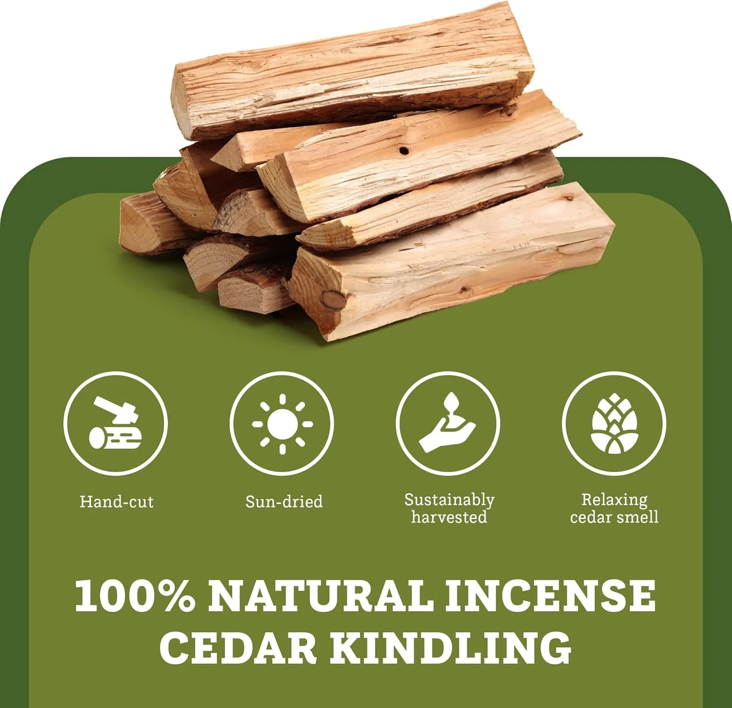 Double Tree Fire Starter Sticks - 100% Natural Cedar Wood Kindling, Quick & Easy Burning for Campfire, Camping Cooking Stove, Fire Pit, Fireplace & Grilling, lndoor & Outdoor - (Medium 1/2 Cubic ft)