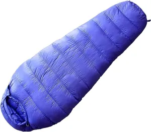 Down Fill Sleeping Bag for 3 Season Camping, Premium Thermal Efficiency, Soft to Touch, Compression Stuff Sack Outdoor Portable Sleeping Bag (Blue)