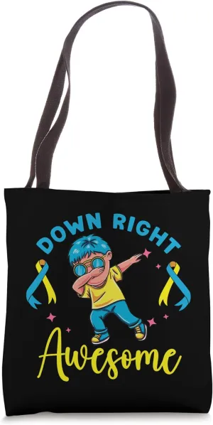 Down Syndrome Down Right Awesome Dabbing Boy Awareness Tote Bag
